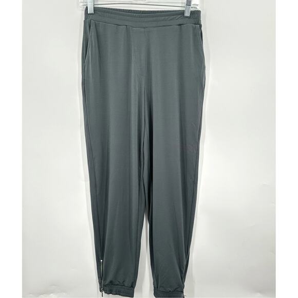 Susan Graver Liquid Knit Jogger Pants Ankle Zip GRAY Womens 2XSP Petite - Picture 1 of 11